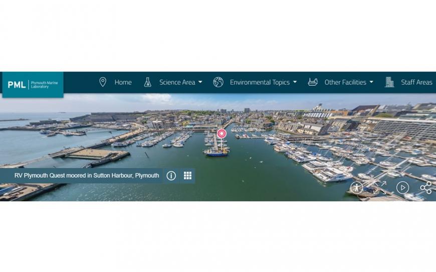 Home page view showing Sutton harbour, Plymouth