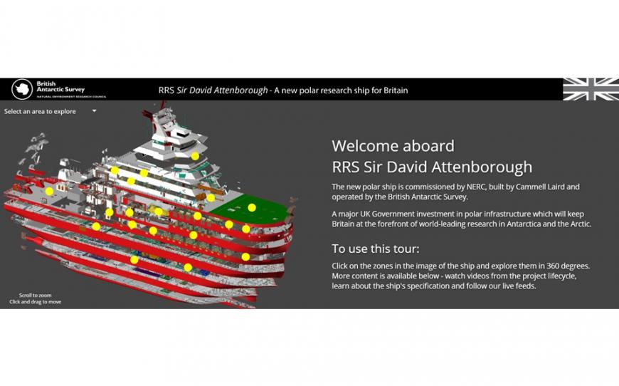 Home page view showing RRS Sir David Attenborough